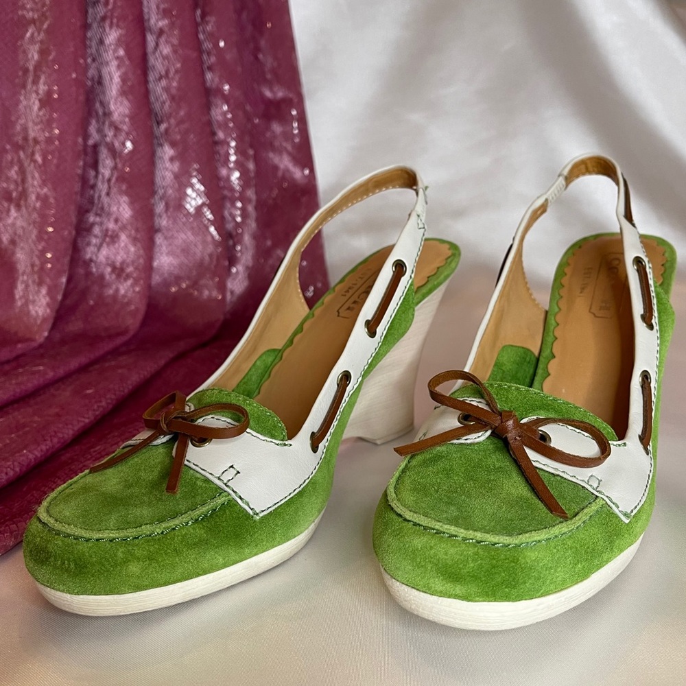 Coach sling back wedge